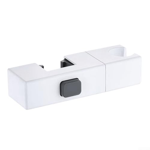 Quadratischer Duschkopfhalter für 30 x 18 mm rechteckige Rohre, verstellbar, drehbar, Handbrause-Halterung mit einfacher Installation, Chrom-Finish, Badezimmer-Zubehör (weiß) von CRIDENG