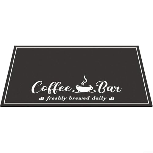 Saugfähige Matte für Kaffeemaschinen, aus Polyurethan, zum Trocknen von Küchentheken, hitzebeständig, rutschfeste Gummi-Rückseite, waschbar, Mehrzweck-Matte, schwarz, 60 x 40 cm Saugfähige Matte für Kaffeemaschinen, aus Polyurethan, zum Trocknen von Küchentheken, hitzebeständig, rutschfeste Gummi-Rückseite, waschbar, Mehrzweck-Matte, schwarz, 60 x 40 cm von CRIDENG