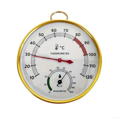 Sauna Thermometer Hygrometer Metall Temperatur Luftfeuchtigkeit Messgerät 10-120°C Bereich Dampfbad Monitor Sauna Thermometer Hygrometer Metall Temperatur Luftfeuchtigkeit Messgerät 10-120°C Bereich Dampfbad Monitor von CRIDENG