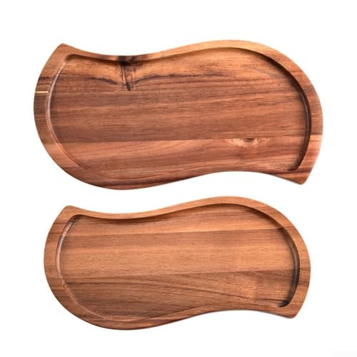 Serviertablett aus Holz, Mehrzweck-Küchen-Organizer, Teesnack, Dessertteller-Halter für Esstisch, zwei Größen erhältlich von CRIDENG