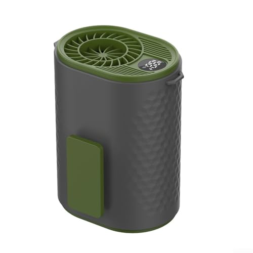 Tragbarer Hals-Ventilator mit 5 Geschwindigkeitsstufen, 3000 mAh wiederaufladbarer Akku, Freisprecheinrichtung mit LED-Licht, für Indoor-Outdoor-Aktivitäten, Reisen, Sport (grün) von CRIDENG
