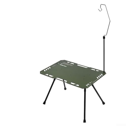 Tragbarer faltbarer Campingtisch, Aluminiumlegierung, höhenverstellbar, Outdoor-Picknick-Tisch mit Aufbewahrungsschicht, Doppeldeck-Design, 60 x 40 x 39 cm von CRIDENG