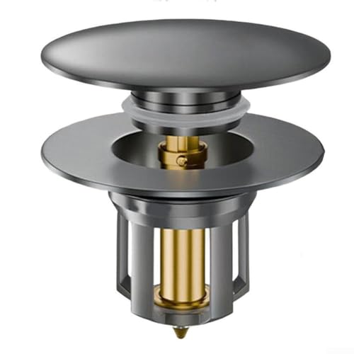 Waschbecken-Ablaufstopfen Ersatz mit Geruchsverschluss und Auslaufschutz, einfache Installation für Badezimmer- oder Küchenbecken, kompatibel mit Standard-Spülbeckengrößen (groß grau) von CRIDENG