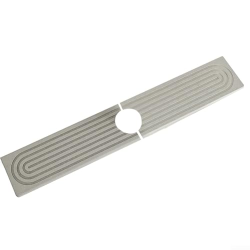 Wasserabsorbierende Wasserhahnmatte, Küchenspüle, Spritzschutz, Thekenschutz, Kieselgur-Stein, Abtropfschale, Badezimmer-Theken-Organizer, 60 x 10 cm (hellgrau) von CRIDENG