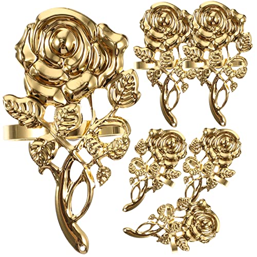 CRILSTYLEO 6 Stück Serviettenschnallen Mit Rosendesign Für Hochzeitsbankette Serviettenringe Für Esstische von CRILSTYLEO