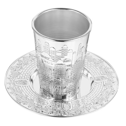 CRILSTYLEO 1 Set Gebetsbecher Set Pessach Weinbecher Havdala Weinbecher Schabbat Kiddusch Becher Versilberter Becher Metall Opferbecher Desktop Weinbecher Judaica Schabbat Becher von CRILSTYLEO