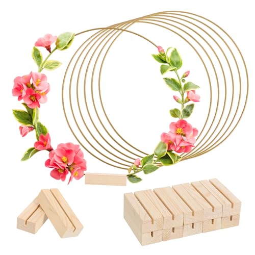 CRILSTYLEO 10 Stück Reifendekoration Goldene Reifen Garten Klein Tisch Ring Form Schmücken Kranzmaking -vorräte Runden Hochzeit Silber Blumen- Elegant Zum Basteln Heiraten Groß Schnell Metall von CRILSTYLEO