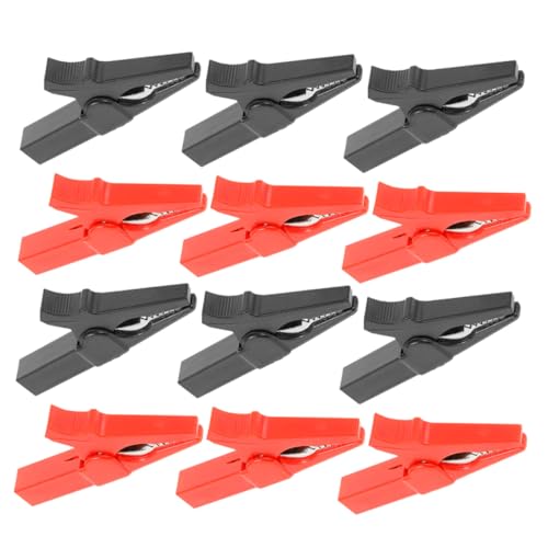 CRILSTYLEO 12 Stück Teiliges Isolierte Batterieklemmen aus Kupfer Robuste Alligator-clips mit Starker Federkraft Kompatibel mit Bananensteckern Langlebig und Sicher für Auto von CRILSTYLEO