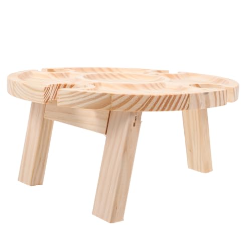 CRILSTYLEO Robuster Und Glatter Tragbarer Weintisch 1 Stück Klappbarer Snacktisch Für Mahlzeiten Im Freien Aus Holz von CRILSTYLEO