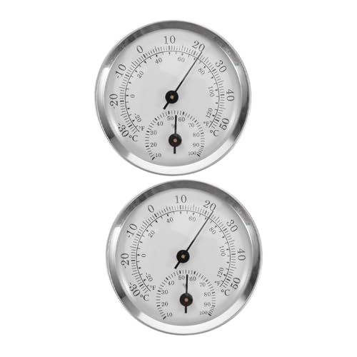CRILSTYLEO 2 Stück Mini Analog Hygrometer Thermometer Kompakter Feuchtigkeitsmesser für Zigarren Humidor Tragbarer Temperatur Feuchtigkeitssensor Stromlos Geeignet für Zuhause und Reise von CRILSTYLEO