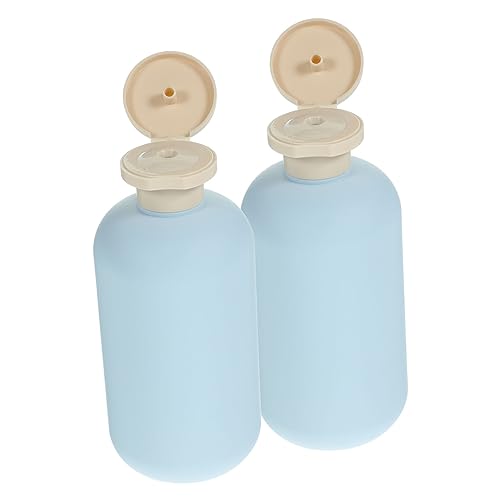 CRILSTYLEO 2 Stück Reise Shampoo Flaschen Nachfüllbare Kunststoffbehälter mit Flip Cap für Toilettenartikel Shampoo Duschgel Lotion Transparent und Leicht für Unterwegs von CRILSTYLEO