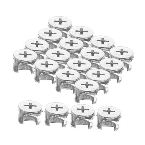 CRILSTYLEO 20 Stück Teiliges Möbelverbinder aus Metall Exzenter Camlock Beschläge mit Nockenmuttern Nickelbeschichtet für Schrank Kleiderschrank Kommode und Bücherregal Robuste von CRILSTYLEO