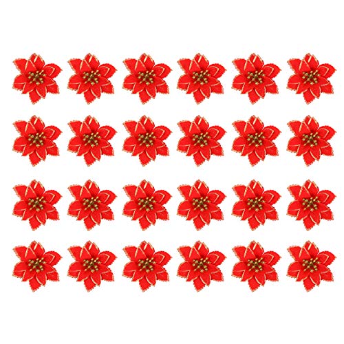 CRILSTYLEO Künstlicher Weihnachtsbaumschmuck Glitzernde Weihnachtsbaum Blume Prop 24pcs Stil CRILSTYLEO Künstlicher Weihnachtsbaumschmuck Glitzernde Weihnachtsbaum Blume Prop 24pcs Stil von CRILSTYLEO