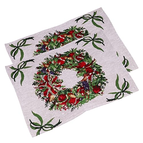 CRILSTYLEO Tischset Mit Weihnachtsgirlandenmuster 2er Satz Edle Tischsets Schutz Vor Kratzern Und Flecken Wiederverwendbar Für Schreibtisch Und Esszimmerdekoration von CRILSTYLEO