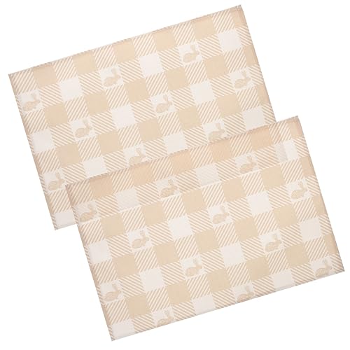CRILSTYLEO 2st Kaninchen Tischset Goldene Platzteller Weihnachtsdeko Platzdeckchen Für Den Haushalt Frühlingsdekor -tischsets Tischsets Für Den Tisch Tischset Wasserdichtes Leinen von CRILSTYLEO