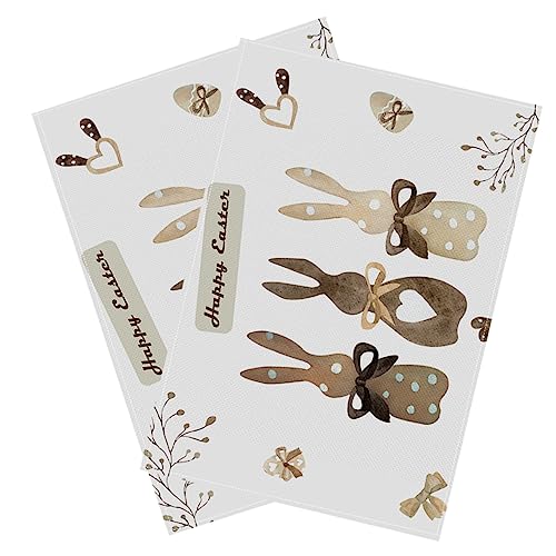 CRILSTYLEO 2er Satz Tischsets Mit Kaninchenmotiv Für Ostertischdeko Langlebiger Stoff Praktisch Für Esstisch Und Party von CRILSTYLEO