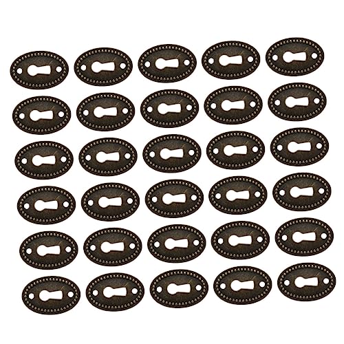CRILSTYLEO 30Stücke Teiliges Schlüssellochabdeckplatten Dekorative Lochabdeckung für Antike Möbel und Schränke Retro Design Langlebig für Vintage Stil von CRILSTYLEO