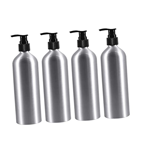 CRILSTYLEO 4 Stück Aluminium Flaschen mit Pumpkopf Nachfüllflaschen für Shampoo und Lotion für Badezimmer und Kosmetikaufbewahrung von CRILSTYLEO