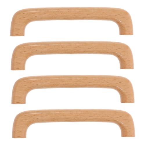 CRILSTYLEO 4 Stück Bogenförmige Möbelknöpfe Unbehandeltem Holz mit Schrauben für Küchenschränke und Elegante Wohnraumgestaltung von CRILSTYLEO