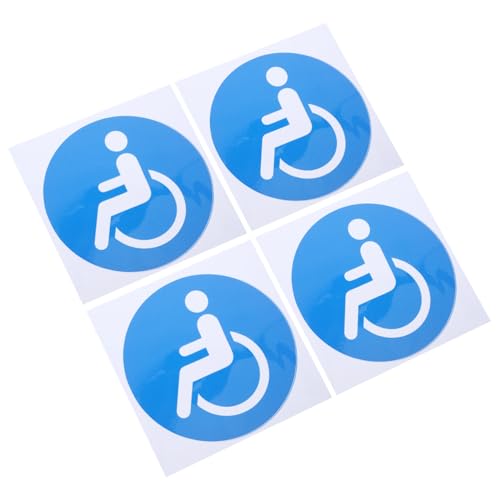 CRILSTYLEO 4 Stück Teiliges Behinderten rollstuhlaufkleber Wasserdichtes Kratzfestes Sichtbares Rollstuhlsymbol für Fenster Autoscheiben Innenanwendung Barrierefreie Zugangskennzeichnung von CRILSTYLEO