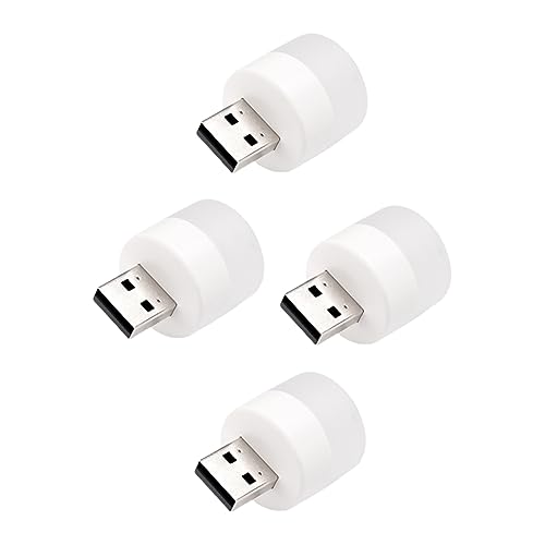 CRILSTYLEO 4Stücke Tragbare Plug LED Nachtlampe USB Power Saving Nachtlicht für Schlafzimmer Tisch und Couchtisch Warmes Licht Kompakt und Langlebig von CRILSTYLEO