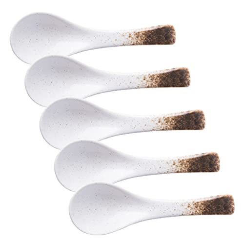 CRILSTYLEO 5 Stück Keramik Löffel Japanischer Suppenlöffel aus Robustem Keramikmaterial Praktische Kleine Esslöffel für Suppe Reis Dessert Hitzebeständig Geeignet für Asiatische Küche und CRILSTYLEO 5 Stück Keramik Löffel Japanischer Suppenlöffel aus Robustem Keramikmaterial Praktische Kleine Esslöffel für Suppe Reis Dessert Hitzebeständig Geeignet für Asiatische Küche und von CRILSTYLEO