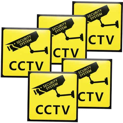 CRILSTYLEO 5 Stück Teiliges Überwachungskamera Warnschilder Wetterfeste Cctv Außen Sicherheitsaufkleber Selbstklebende Videoüberwachung Hinweis für Privatgrundstück Gebäude Park CRILSTYLEO 5 Stück Teiliges Überwachungskamera Warnschilder Wetterfeste Cctv Außen Sicherheitsaufkleber Selbstklebende Videoüberwachung Hinweis für Privatgrundstück Gebäude Park von CRILSTYLEO