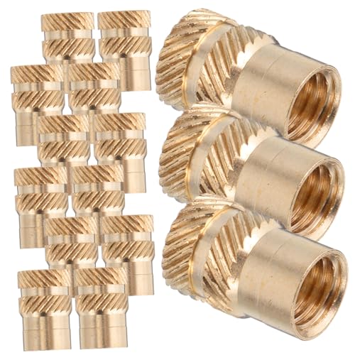 CRILSTYLEO 50 Stück Gewindeeinsätze aus Messing Gerändelte Diagonale Oberfläche für Erhöhte Reibung Hitzebeständige Einpressmutter Druck Kunststoffmontage und Industrielle Anwendungen von CRILSTYLEO