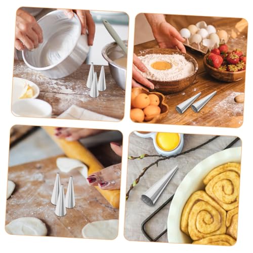CRILSTYLEO 6 Stück Teiliges Edelstahl Croissant Backform Kegelförmige Gebäck Formen für Vielseitiges DIY Gebäck Backen Einfache Reinigung Wiederverwendbar Geeignet für Anfänger und Profis von CRILSTYLEO