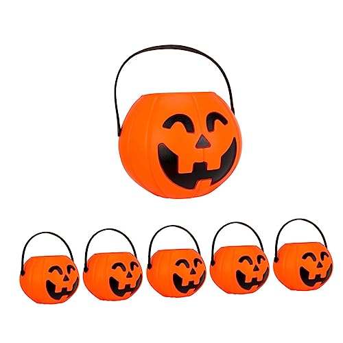CRILSTYLEO 6 Stück Teiliges Halloween Süßigkeiten Eimer Dekorative Kürbise mit Griff Leichte Candy Holder für Geschenkaufbewahrung und Partydeko CRILSTYLEO 6 Stück Teiliges Halloween Süßigkeiten Eimer Dekorative Kürbise mit Griff Leichte Candy Holder für Geschenkaufbewahrung und Partydeko von CRILSTYLEO