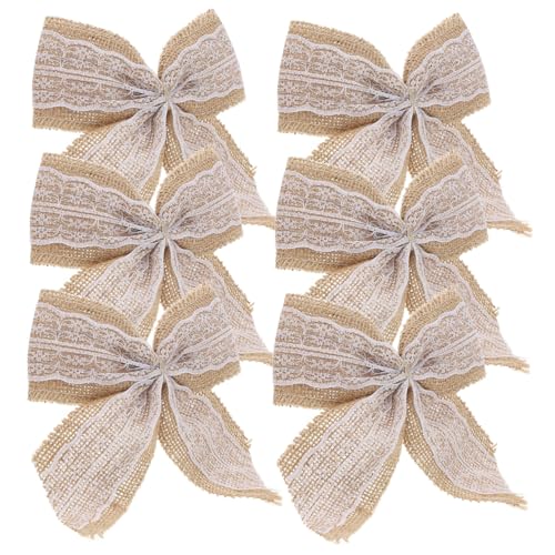 CRILSTYLEO 6 Stück Teiliges Rustikale Sackleinen Schleifen mit Spitzenverzierung Handgefertigte Dekorative Leinen Bänder für Geschenkverpackung Weihnachtsdeko Hochzeiten und DIY CRILSTYLEO 6 Stück Teiliges Rustikale Sackleinen Schleifen mit Spitzenverzierung Handgefertigte Dekorative Leinen Bänder für Geschenkverpackung Weihnachtsdeko Hochzeiten und DIY von CRILSTYLEO