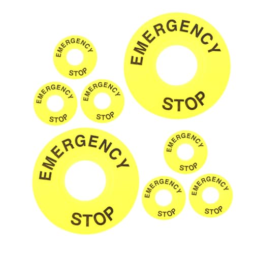 CRILSTYLEO 8 Stück Teiliges Not aus taster Warnring Gelb Hohe Sichtbarkeit Kompatibel Einfache Montage Sicherheitskennzeichnung für Industrie Maschinenbetrieb CRILSTYLEO 8 Stück Teiliges Not aus taster Warnring Gelb Hohe Sichtbarkeit Kompatibel Einfache Montage Sicherheitskennzeichnung für Industrie Maschinenbetrieb von CRILSTYLEO