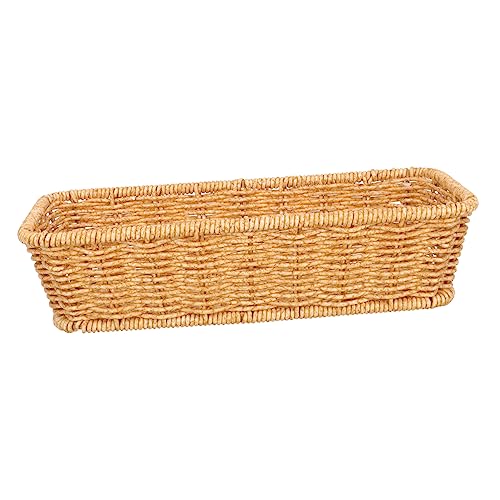 CRILSTYLEO Aufbewahrungskorb Aufbewahrungstruhe für Spielzeug Rattan-Besteck Tischkorb Besteckkorb aus Rattan storage boxes aufbwahrungs-box Heimorganisator Ablagekorb für Tisch pp Chocolate von CRILSTYLEO
