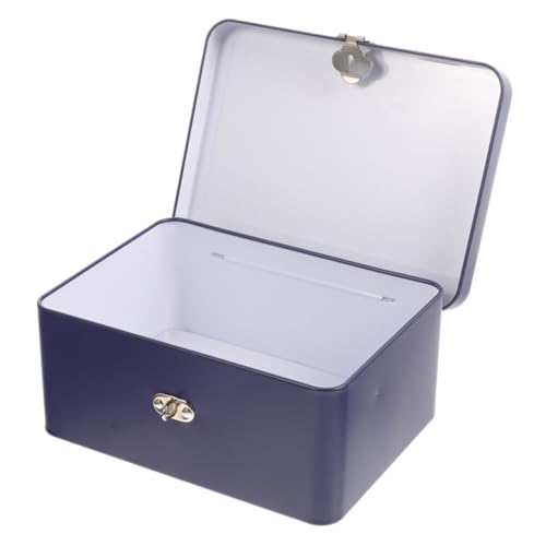 CRILSTYLEO Aufbewahrungsbox Mit Schloss Weißblechbox Schreibtisch Organizer Für Münzen Kleingeld Und Zubehör Mehrzweck Einfach Zu Benutzen von CRILSTYLEO