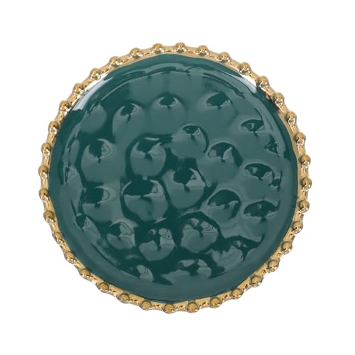 CRILSTYLEO Dim-sum-platte Nudelschalen Tablett Mit Nachmittagstee Restaurantteller Frühstückstablett Rundes Frühstücksgericht Tablett Mit Meeresfrüchten Servierteller Euro Dark Green Keramik von CRILSTYLEO