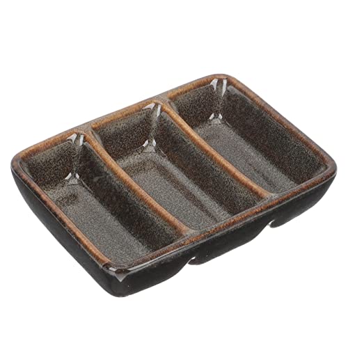 CRILSTYLEO Dip-schale Aus Porzellan Soßenschale Mit 3 Fächern Unterteilte Snackschale Für Zuhause Und Partys von CRILSTYLEO