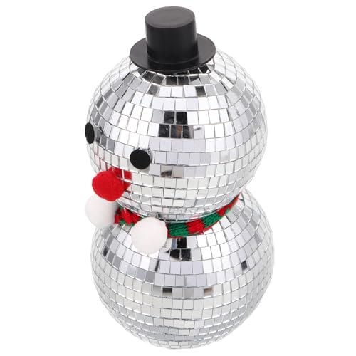 CRILSTYLEO Disco Schneemann Dekoration Discokugel Schneemann Statue von CRILSTYLEO