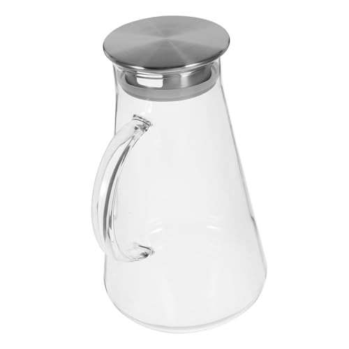 CRILSTYLEO Glaswasserkrugflasche mit Auslaufsicherem Deckel Tee-/eistee- Kühlschrankfreundlich von CRILSTYLEO