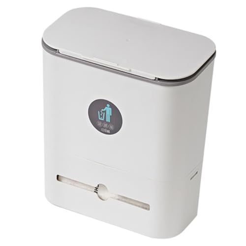 CRILSTYLEO Hängender Mülleimer mit Schiebedeckel Küchenabfalleimer für Hängemontage an Schranktür – Platzsparend Geruchsdicht Große Kapazität Glatte Oberfläche Kreative Haushaltslösung von CRILSTYLEO