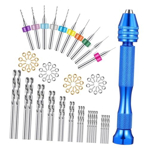 CRILSTYLEO 76stücke Teiliges Handbohrer Set Mit Pin Vise Präzisionsbohrer Für Holzarbeiten Manuelle -projekte Und Modellbau Tragbar Und Benutzerfreundlich Für Kreative Bastelarbeiten von CRILSTYLEO