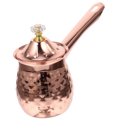 CRILSTYLEO Kaffeetasse kaffeekanne kaffeekännchen Topf zum Erhitzen der Milch Kaffeekesseltopf kaffeevollautomat Herd Milchdampfer Kochtopf für Lebensmittel Rostfreier Stahl Rose Gold von CRILSTYLEO