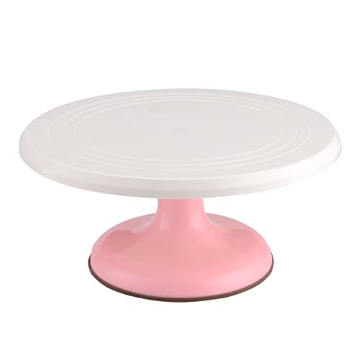 CRILSTYLEO Drehbare Tortenplatte Für Kuchen Dekoration Runder Drehteller Aus Hochwertigem Material Rotierend Backzubehör Für Zuhause Restaurant Für Backliebhaber Rosa von CRILSTYLEO