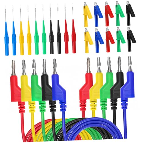 CRILSTYLEO Messleitungen Multimeter Testkabel mit Flexiblen Prüfspitzen und Griffigen Krokodilklemmen Bananenstecker Farbiges Elektrisches Testzubehör für Elektromechanik und Auto CRILSTYLEO Messleitungen Multimeter Testkabel mit Flexiblen Prüfspitzen und Griffigen Krokodilklemmen Bananenstecker Farbiges Elektrisches Testzubehör für Elektromechanik und Auto von CRILSTYLEO