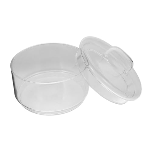 CRILSTYLEO Hitzebeständige Glasschüssel Transparent Salatschüssel Obstbehälter Stapelbar Mit Deckel Für Obst Gemüse Milch Snacks von CRILSTYLEO