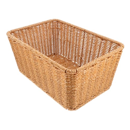 CRILSTYLEO Geflochtener Aufbewahrungskorb Für Obst Und Snacks Mehrzweck-regalkorb Für Hausgebrauch Standkorb Aus Kunstrattan Mit Robustem Design von CRILSTYLEO