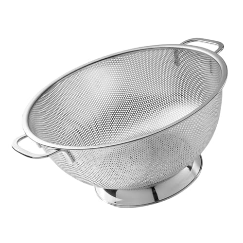 CRILSTYLEO Obstwaschkorb Fettuccine Nudelsieb Obstsieb Mit Griff Edelstahl Sieb Großes Sieb Metall Sieb Küchenutensilien Nudel Abtropfgestell Edelstahl Silber von CRILSTYLEO