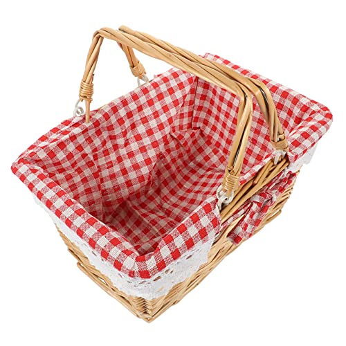 CRILSTYLEO Weidenkorb Groß Handgewebt Picknickkorb Mit Klappbarem Griff Geflochtener Aufbewahrungskorb Für Draußen Und Zuhause von CRILSTYLEO