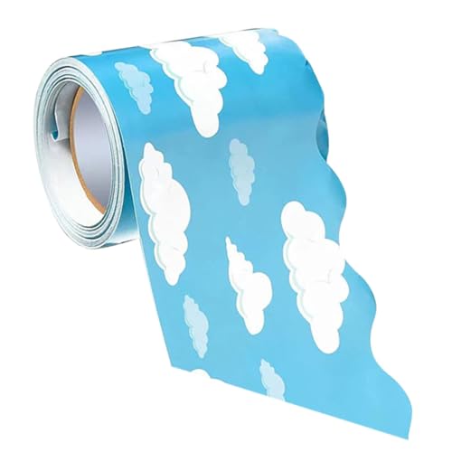CRILSTYLEO Selbstklebender Pinnwand Rahmen mit Wolkenmuster Abnehmbare Border Trim Zuschneidbar für Klassenraum Büro Partydekoration Stilvolle Wand und Fensterdeko CRILSTYLEO Selbstklebender Pinnwand Rahmen mit Wolkenmuster Abnehmbare Border Trim Zuschneidbar für Klassenraum Büro Partydekoration Stilvolle Wand und Fensterdeko von CRILSTYLEO