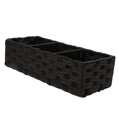 CRILSTYLEO Storage Boxes Box Mit Deckel 1 Stück Stroh Kaffee Bar Tablett Dekorativer Schreibtisch Aufbewahrungskorb Wc Tank Körbe Grauer Korb Vielseitiger von CRILSTYLEO