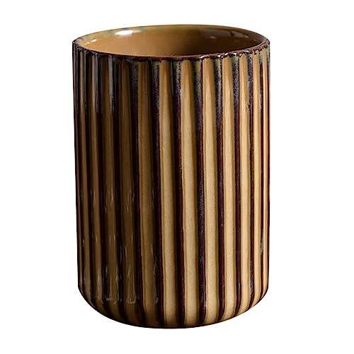 CRILSTYLEO Teetasse Aus Keramik Teetassen Aus Porzellan Cappuccino-becher Asiatische Teetassen Bürotasse Wassergläser Latte Teetasse Aus Porzellan Kaffee Becher Tasse Reisebecher Light Brown von CRILSTYLEO